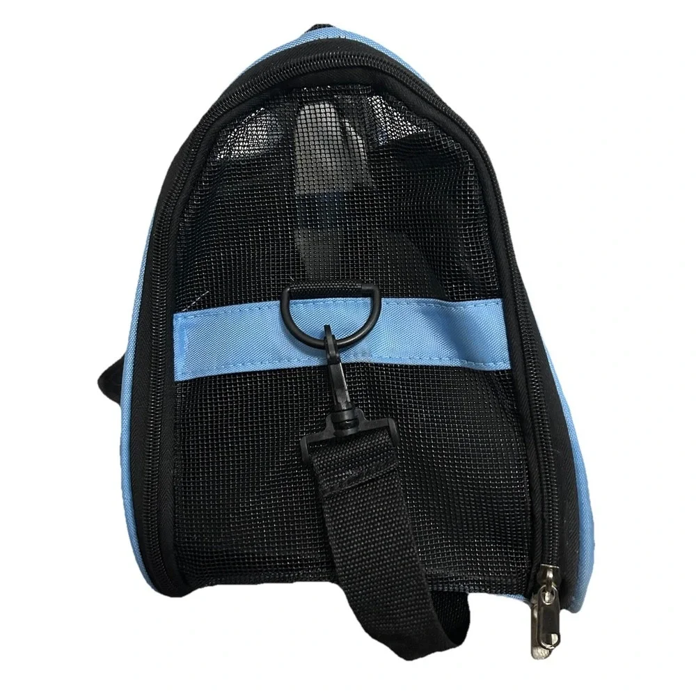 Pet Carrier Smal Dog/Cat Purse Tote Handbag Carry Bag ~ FURBABY BLUE ~ Used PB3